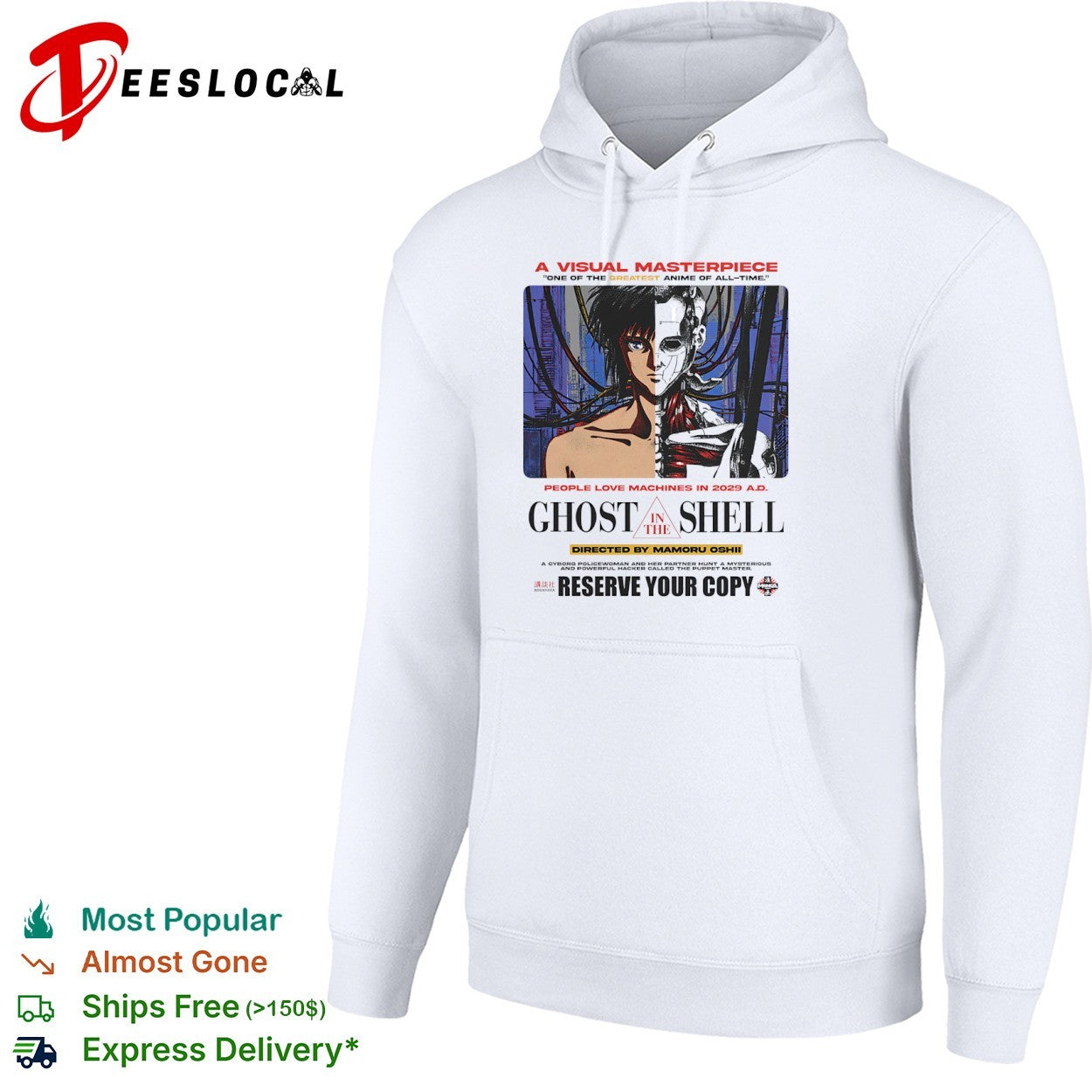 Ghost in the Shell cyborg anime people love machines in 2029 AD shirt