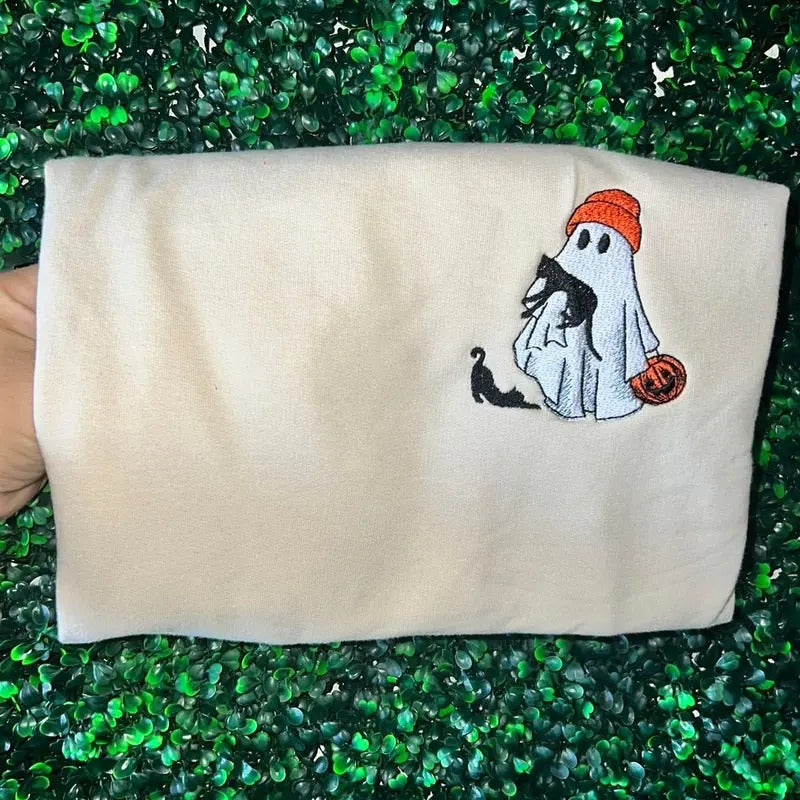 Ghost kitty sweater or tee shirt Hoodie Sweatshirt | PrintMintTees.com