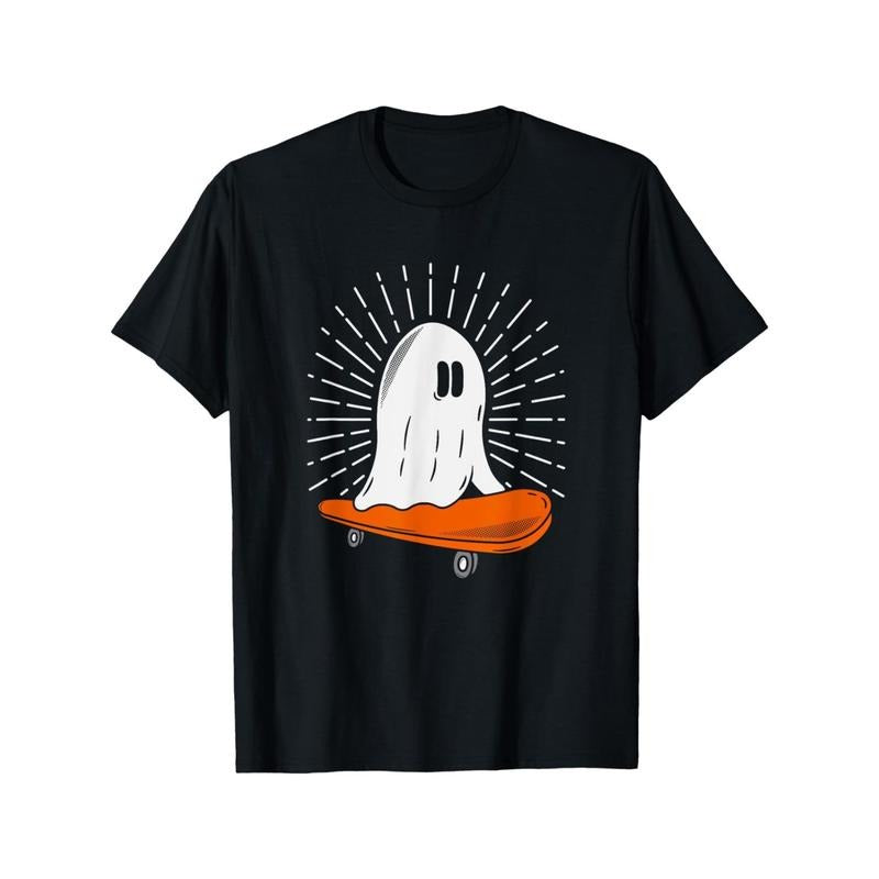 Ghost skateboard Lazy Halloween costume Funny skateboard T-shirt Made in USA Hoodie Sweatshirt | PrintMintTees.com