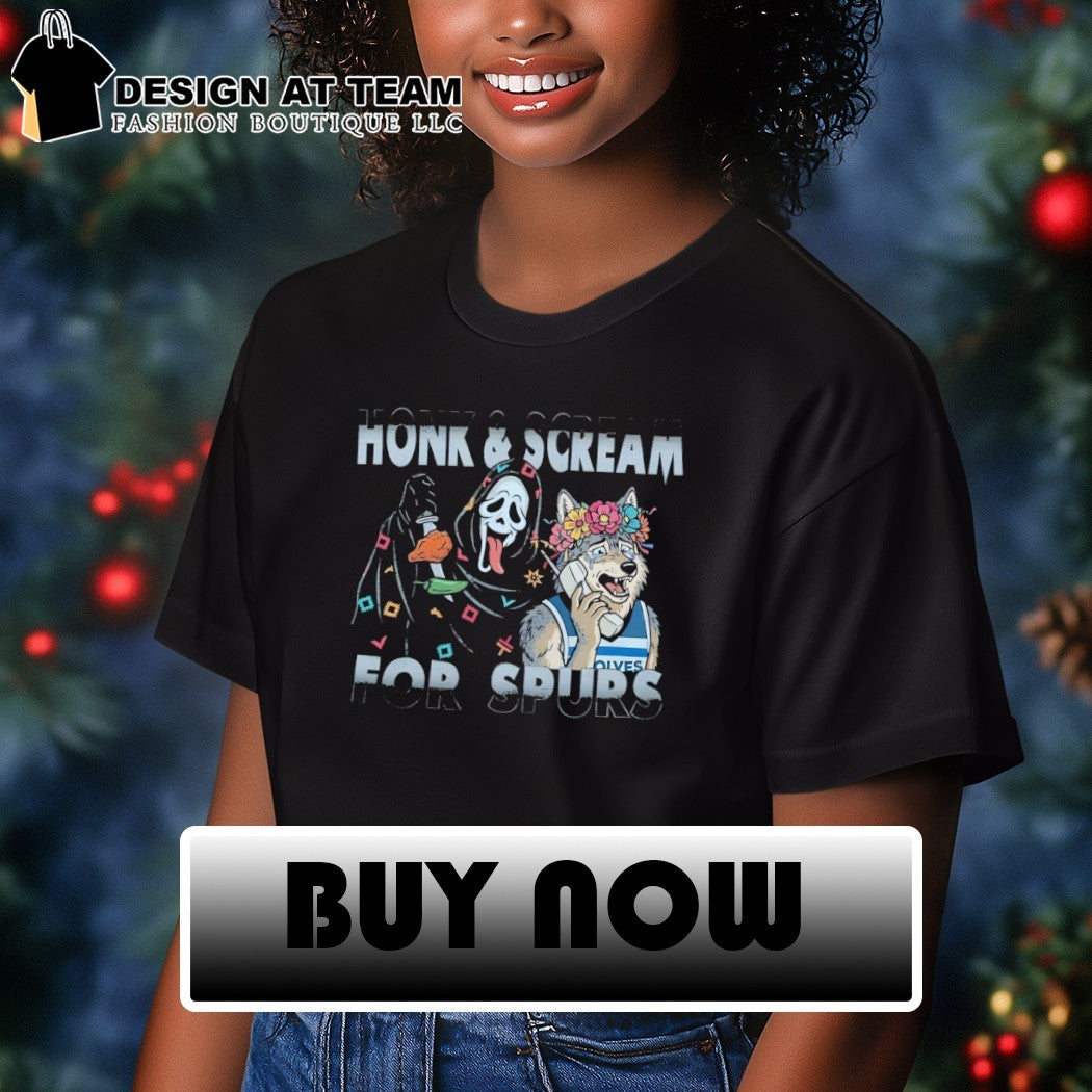 Ghostface and wolf Minnesota Timberwolves fan Honk and Scream for San Antonio Spurs basketball shirt