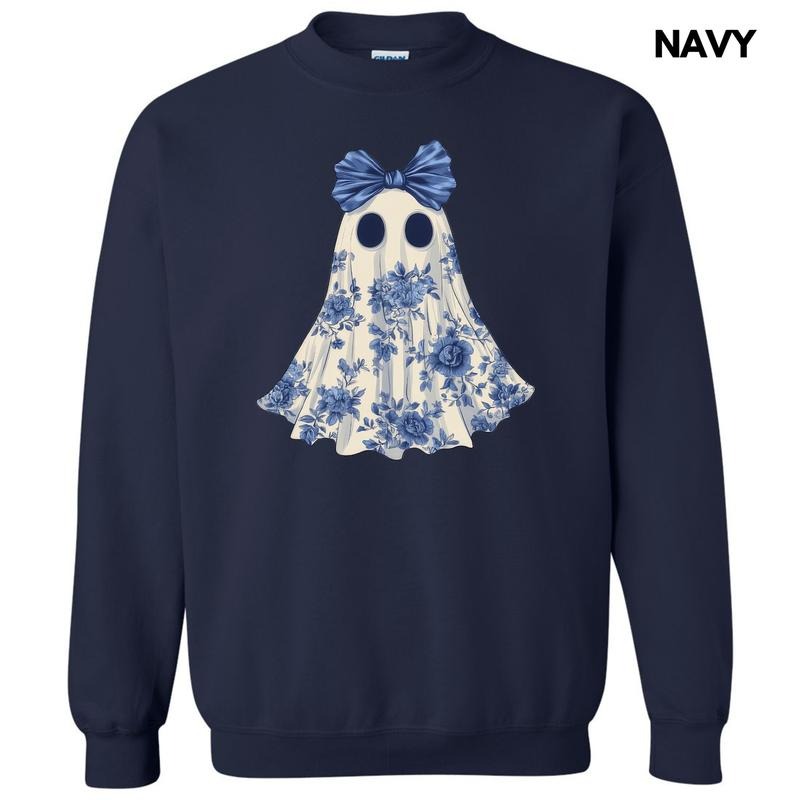 Ghostly Blue Florals Sweatshirt 'NLB' Shirt Hoodie | PrintMintTees.com