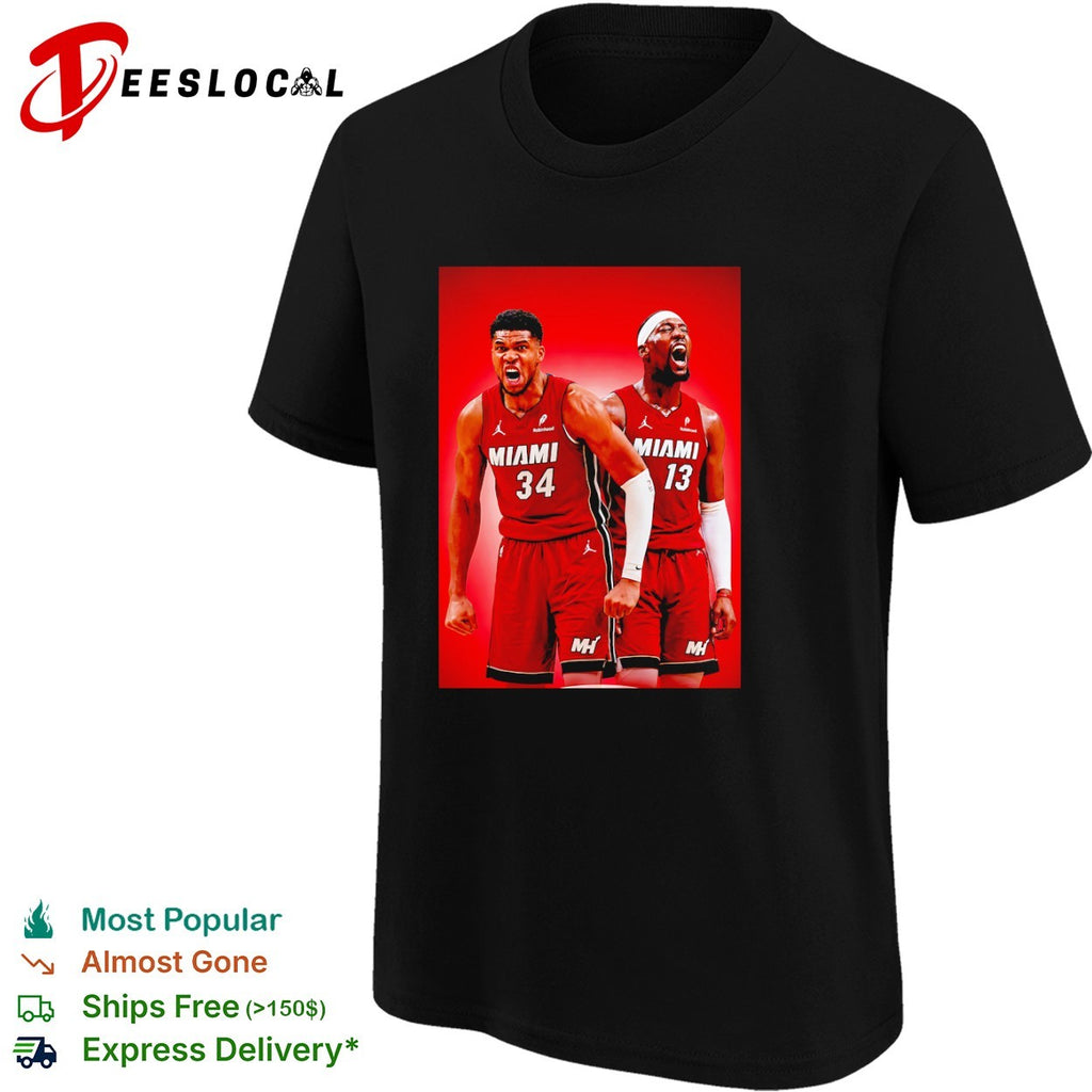 Giannis Antetokounmpo Bam Adebayo Miami Heat NBA shirt