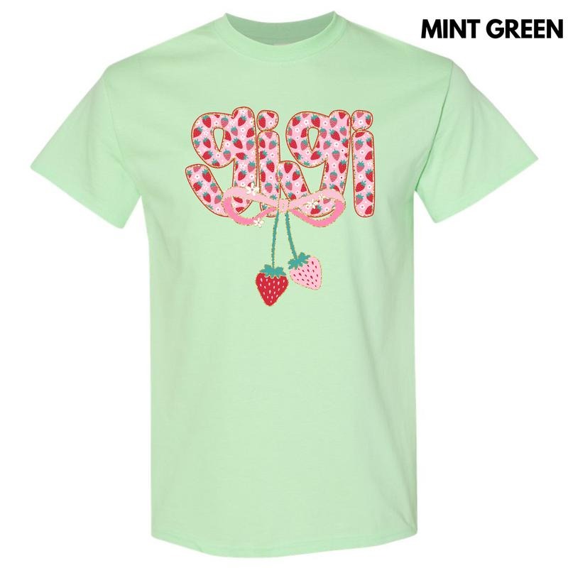 Gigi Strawberry Coquette Gildan Short Sleeve T-Shirt 'NLB' Hoodie Sweatshirt | PrintMintTees.com