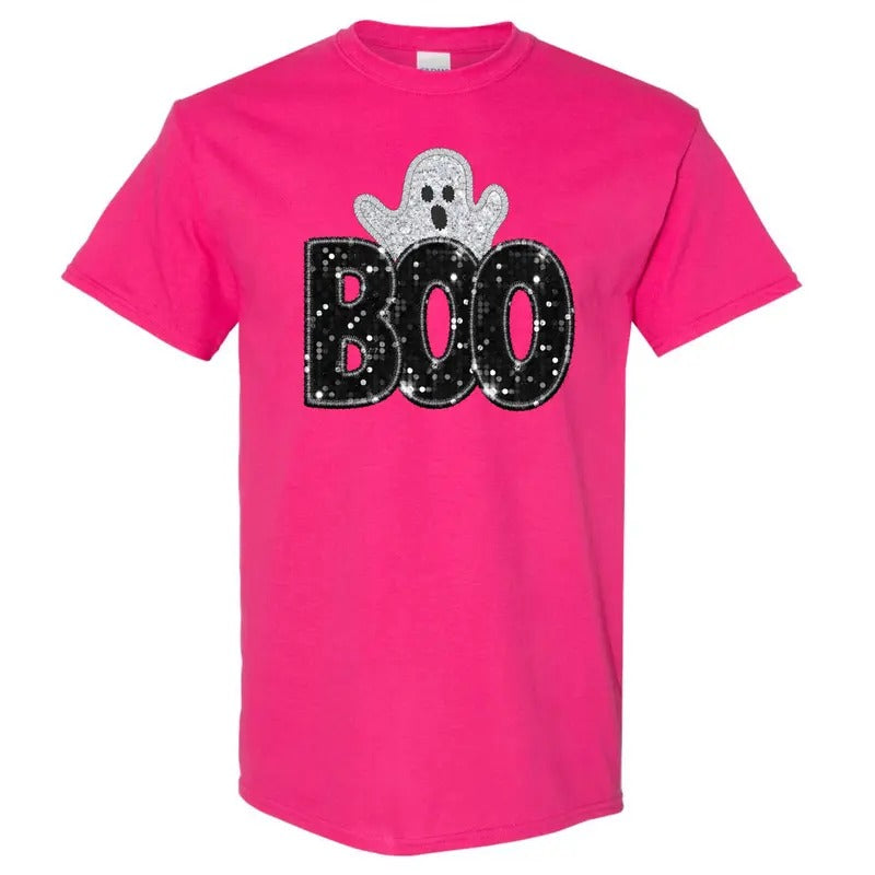 Gildan - Boo & Ghost FAKE Glitter T-Shirt 'NLB' Hoodie, Sweatshirt | PrintMintTees.com