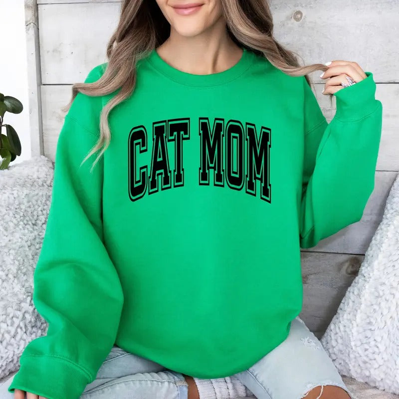 Gildan Cat Mom Crewneck Sweatshirt