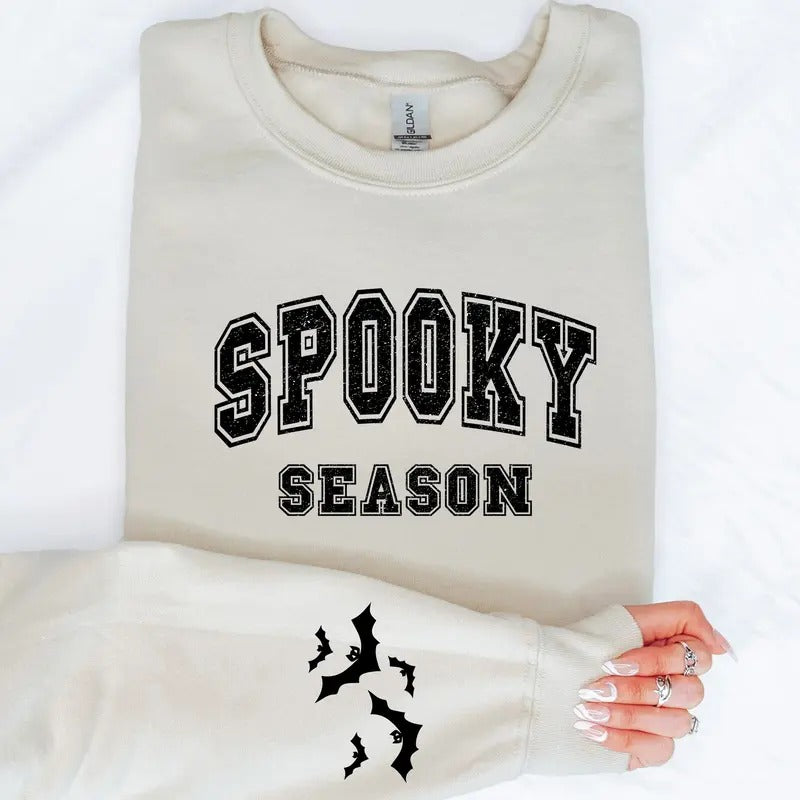 Gildan Spooky Season Flying Bats & Cozy Fall Top Womenswear Love Sleeves T-Shirts, Hoodie, Sweatshirt