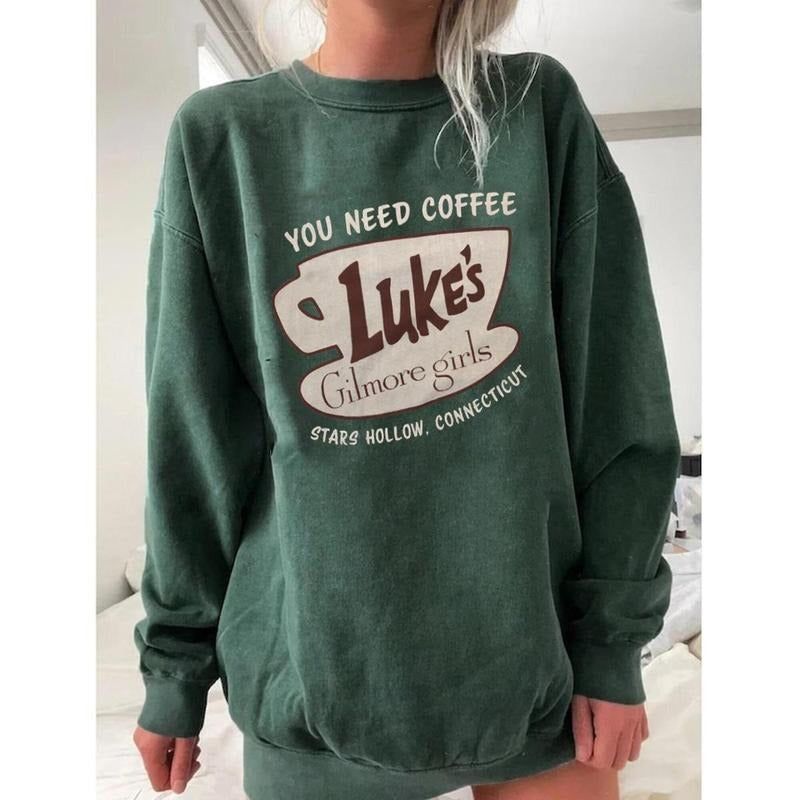 Gilmore Girls Luke's You Need Coffee Stars Sweatshirt, Stars Hollows Sweatshirt, Tv Show Gifts Sweatshirt, Gift For Her,...