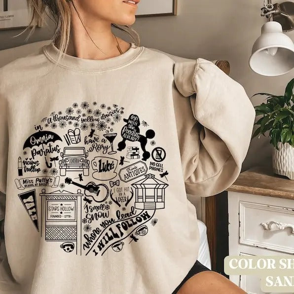 Gilmore girls sweatshirt, Lukes Diner sweatshirt, Stars Hollow Shirt Hoodie | PrintMintTees.com