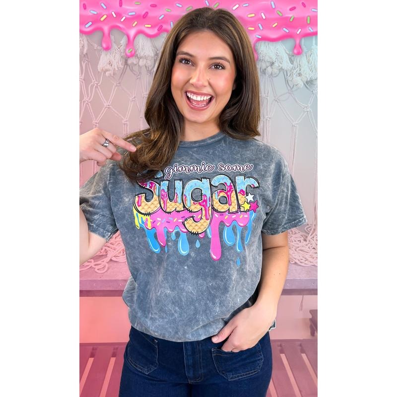 Gimmie Some Sugar Drip Mineral Washed Graphic Shirt Hoodie Sweatshirt | PrintMintTees.com