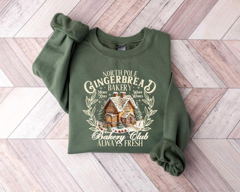 Gingerbread Christmas Houses Sweatshirt, Xmas Christmas Sweater, Gingerbread Christmas Shirt, Gingerbread Shirt,...