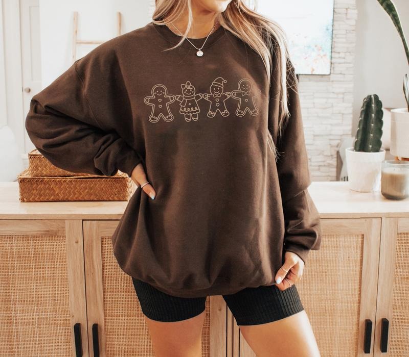 Gingerbread Christmas Sweatshirt, Christmas Gingerbread Cookies Sweater, Holiday Baking Shirt, Christmas Cookie Baking...