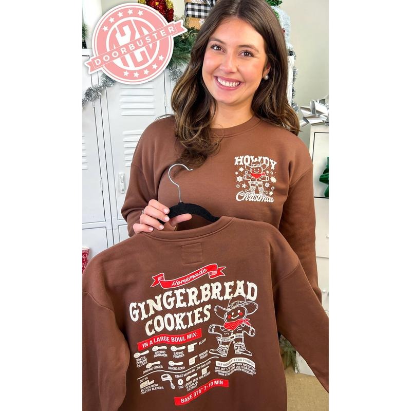 Gingerbread Cookie Recipe Christmas Graphic Sweatshirt Shirt Hoodie | PrintMintTees.com