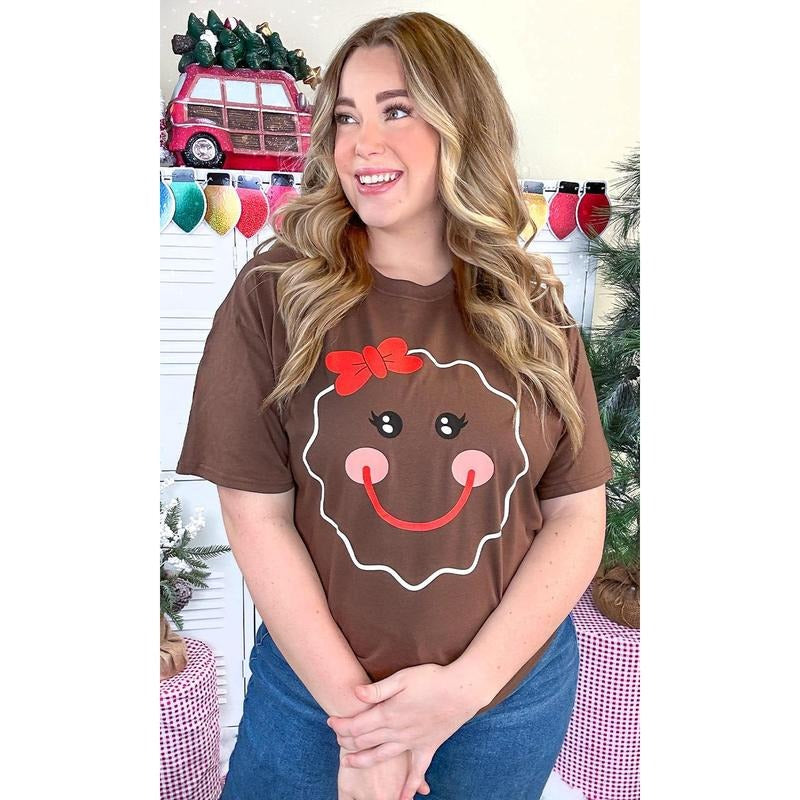 Gingerbread Girl Christmas Graphic T-Shirt Hoodie Sweatshirt | PrintMintTees.com