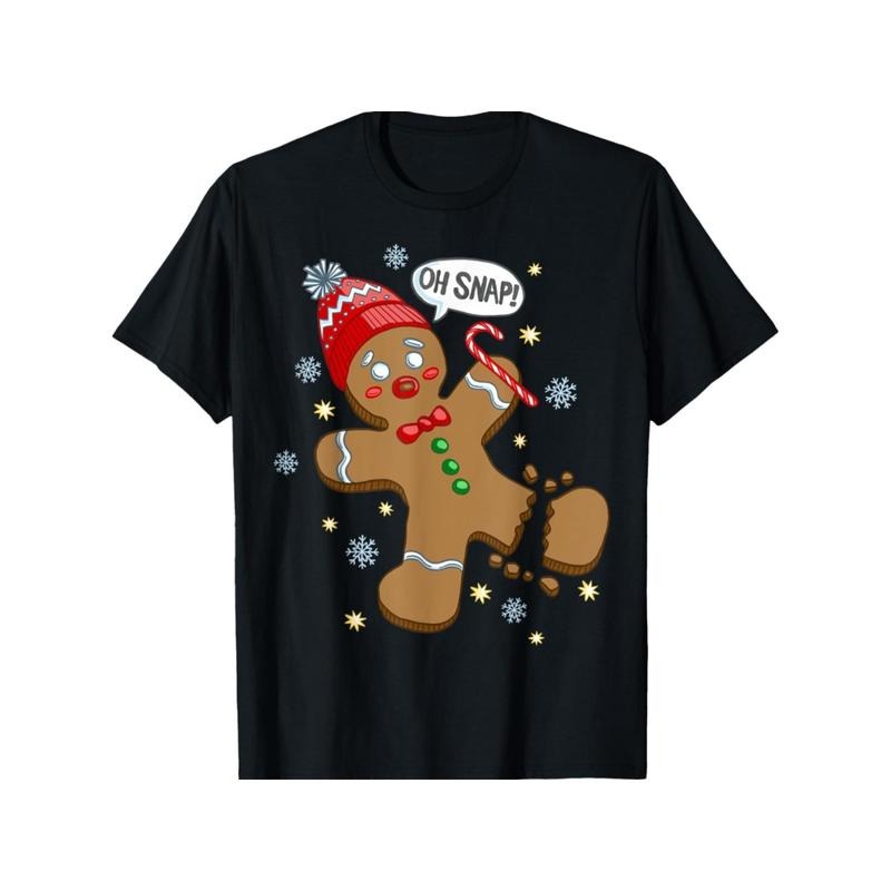 Gingerbread Man Oh Snap Christmas T-Shirt made in usa Hoodie Sweatshirt | PrintMintTees.com