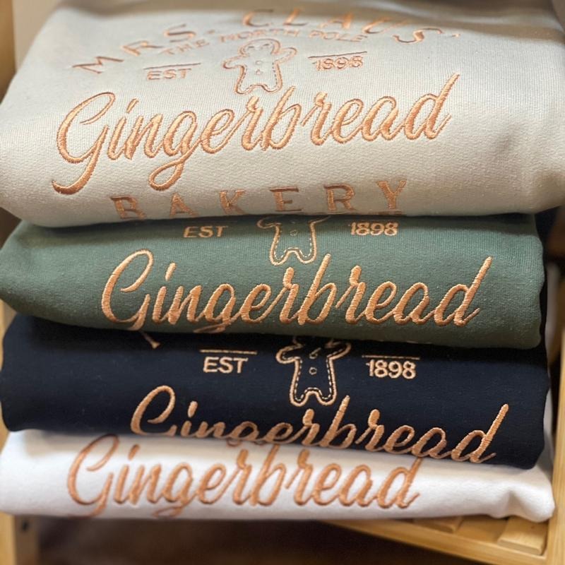 Gingerbread embroidered sweatshirt T-Shirts, Hoodie | PrintMintTees.com