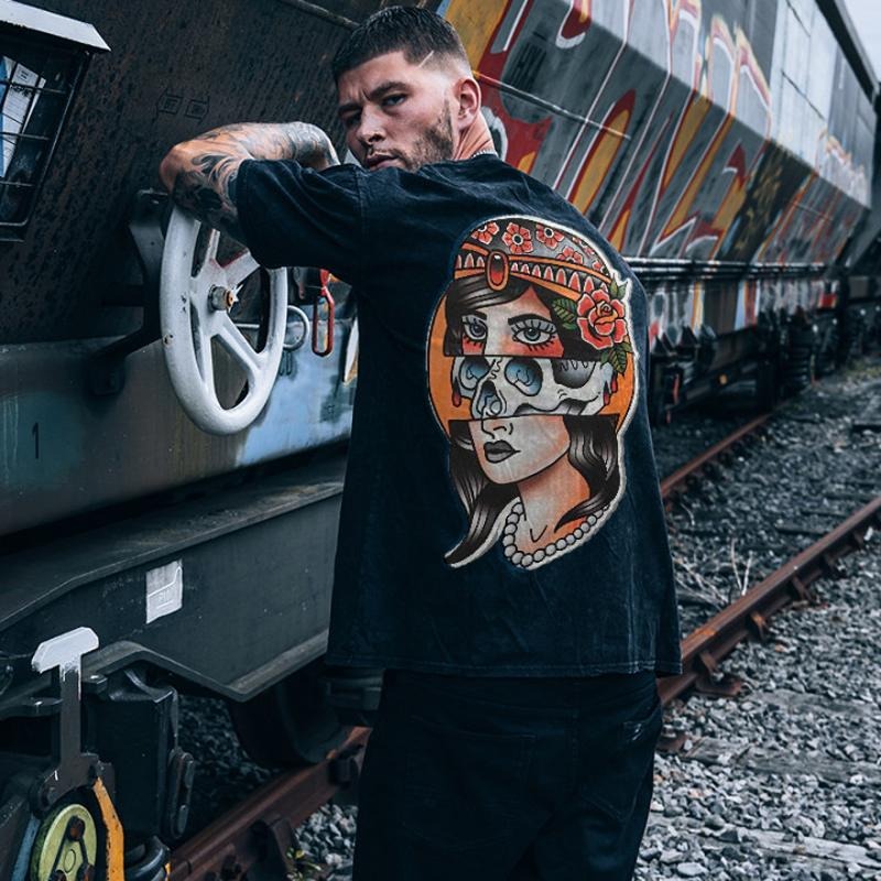 Girl And SK Printed Men's T-shirt - Naughty Clothes Men Hoodie Sweatshirt | PrintMintTees.com