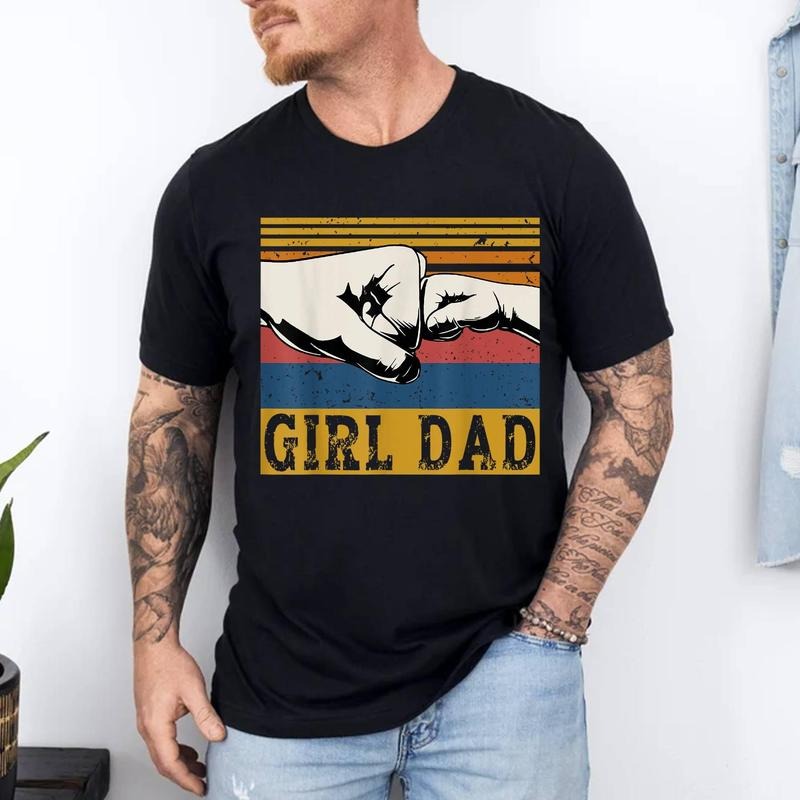 Girl Dad Men Father of Girls Fathers Day Vintage T-Shirt | Unisex Cotton Tee, Top Menswear Hoodie Sweatshirt