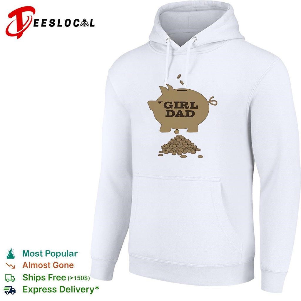 Girl dad piggy bank graphic shirt
