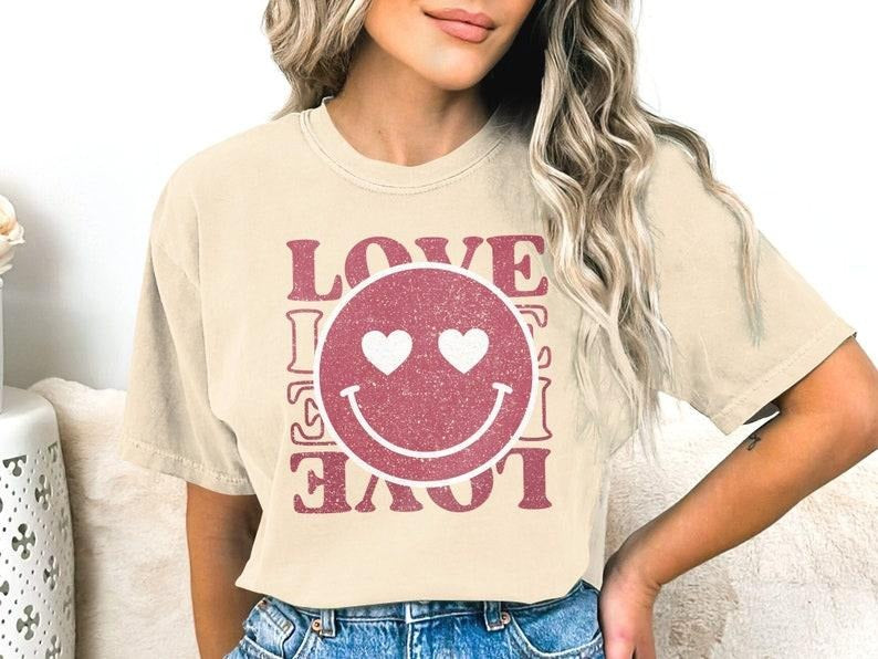 Girlfriend Valentines Day Gift, Be Mine Smile Happy, Retro Vintage Hoodie and Sweater; T-shirt Cotton Womenswear Light...