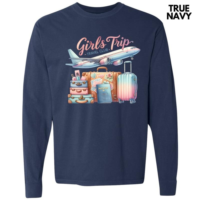Girls Trip Suitcases Long Sleeve Comfort Colors T-Shirt 'NLB' Hoodie, Sweatshirt | PrintMintTees.com