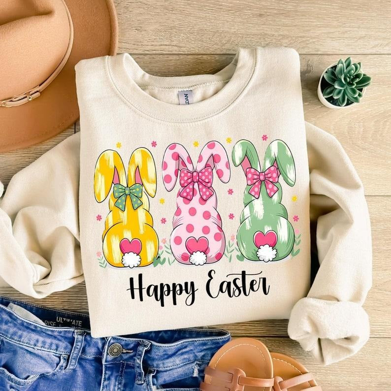 Girly Easter Coquette Sweatshirt Retro Easter Christian Easter Jesus Bible Verse Happy Easter Shirt Hoodie