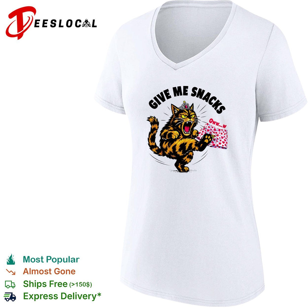 Give me snacks angry tiger cat shirt