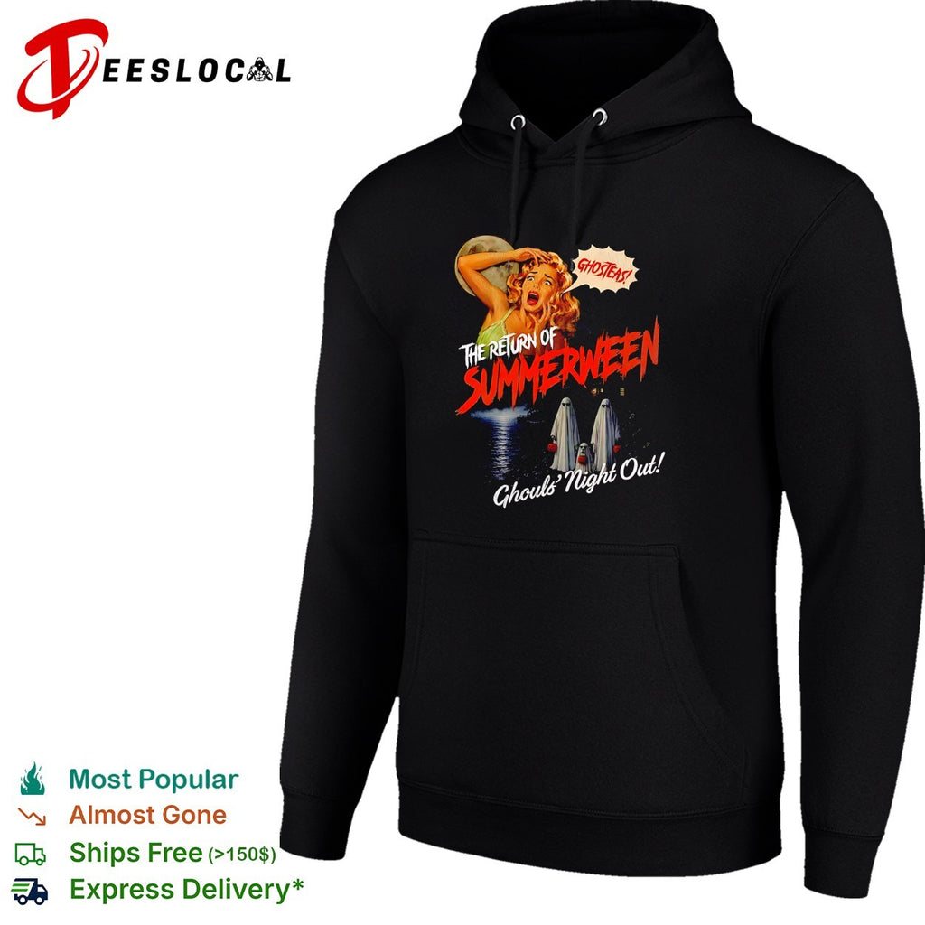 Glam ghost posing return of Summerween ghouls night out shirt