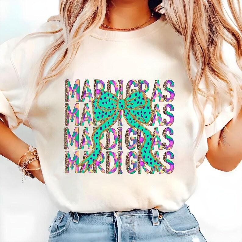 Glitter Mardi Gras Coquette tshirt-sweatshirt-hoodie, Mardi Gras tshirt, Fleur De Lis hoodie, Mardi Gras Leopart...
