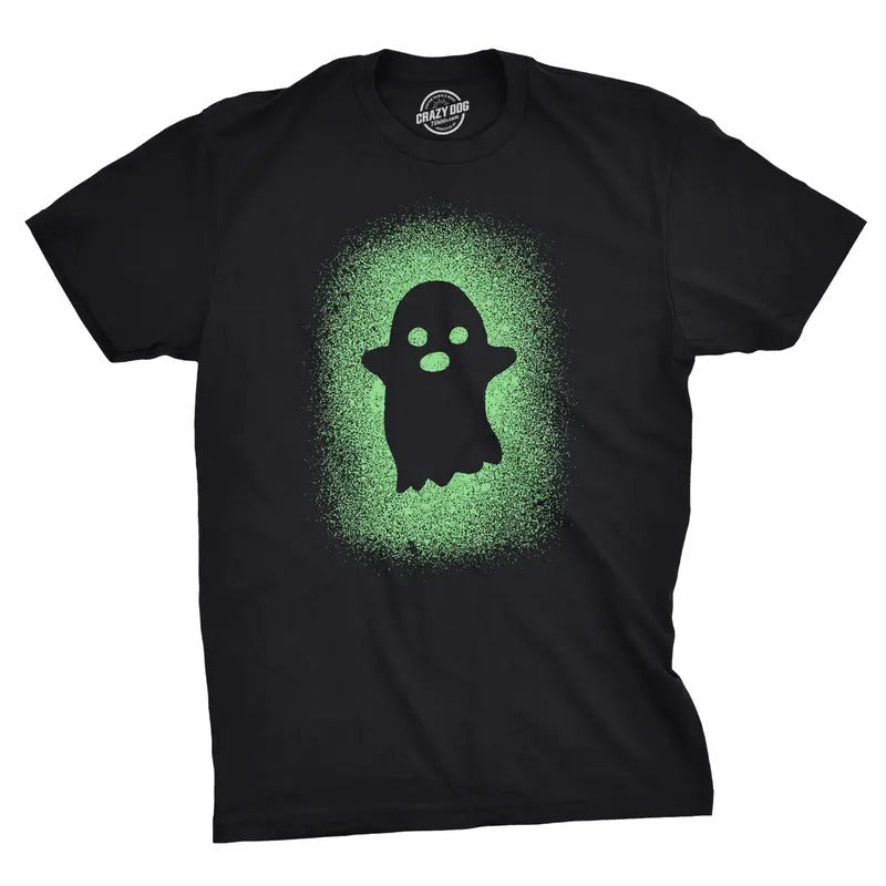 Glowing Ghost Glow In The Dark Shirt Scary Halloween T Shirt Cool Costume Tee Mens Funny T Shirts Cool Tees Soft Stylish...