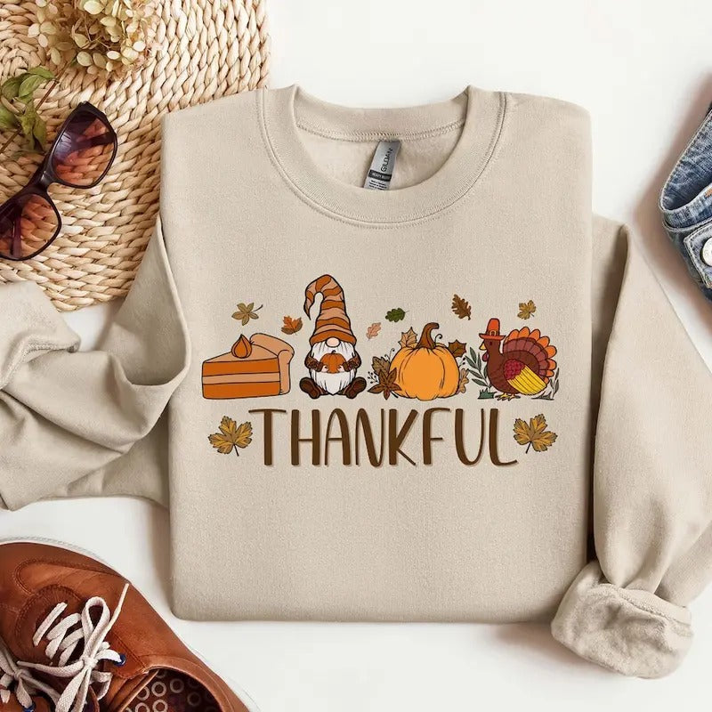 Gnomes Fall Sweatshirt, Cute Gnome Sweater, Fall Gift, Fall Shirt, Gift For Thanksgiving, Thanksgiving Gnome,...