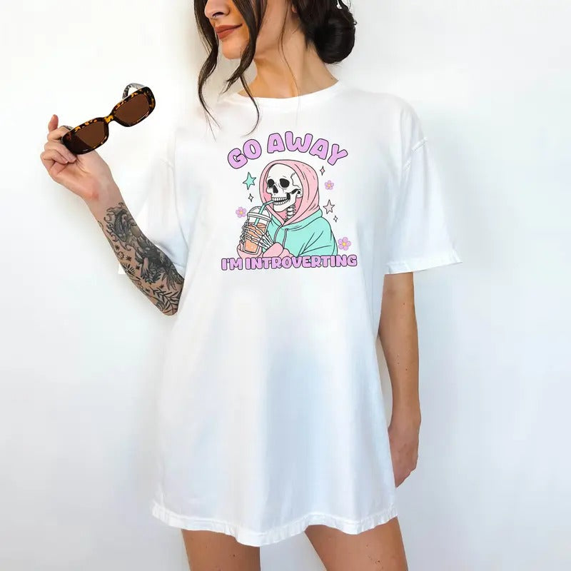 Go Away I'M Introverting Print Is Sublimation Funny Relaxed Fit All Seasons Fun Comfortable T-Shirts, Hoodie, Sweatshirt