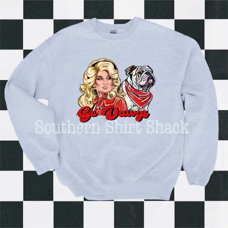 Go Dawgs Dolly Sweatshirt | Georgia Sweatshirt Shirt Hoodie | PrintMintTees.com