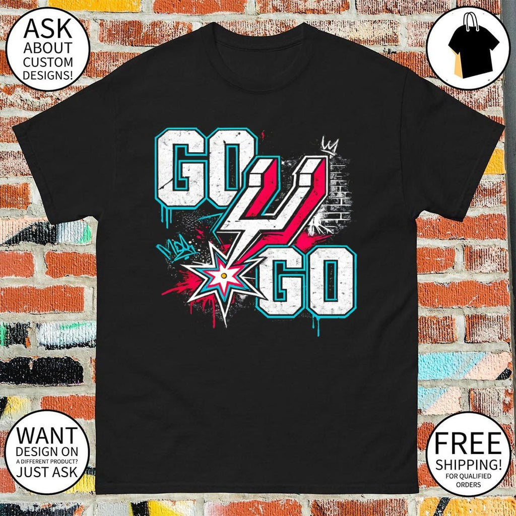 Go Spurs Go San Antonio Spurs Basketball Game Day 2026 graffiti shirt