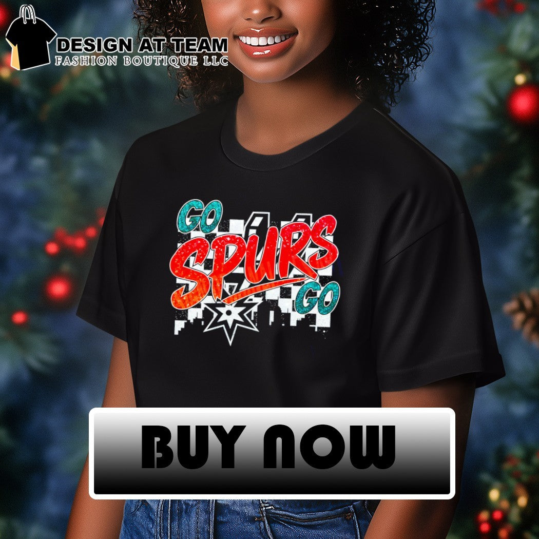 Go Spurs Go glitter San Antonio Spurs Basketball NBA 2026 graffiti shirt