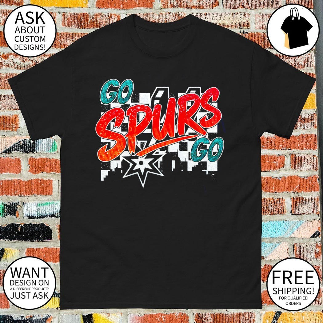Go Spurs Go glitter San Antonio Spurs Basketball NBA 2026 graffiti shirt