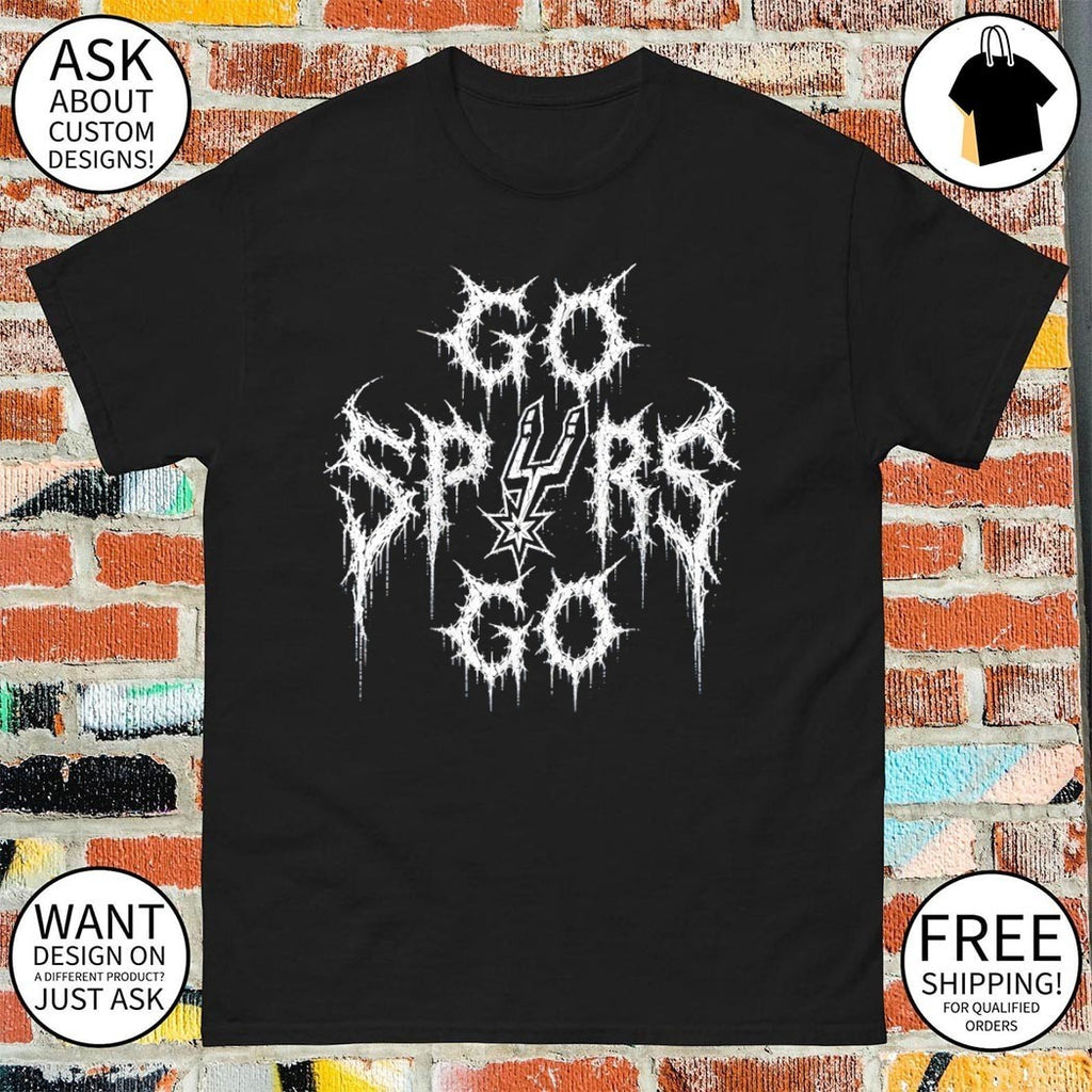 Go Spurs Go metal black San Antonio Spurs Basketball NBA 2026 shirt