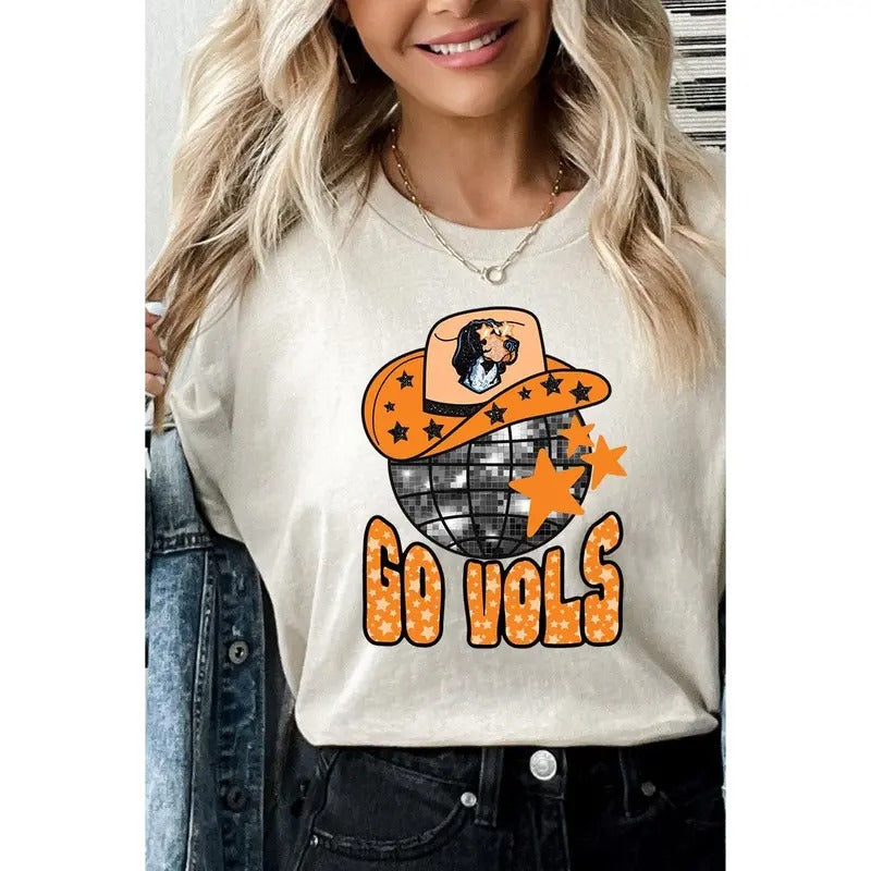 Go Vols Disco Short Sleeve Relaxed Fit T-Shirt Hoodie Sweatshirt | PrintMintTees.com
