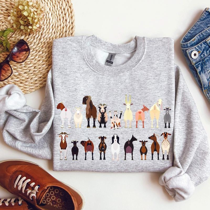 Goat Breeds Farm Animal Lover Sweatshirt Shirt Hoodie | PrintMintTees.com