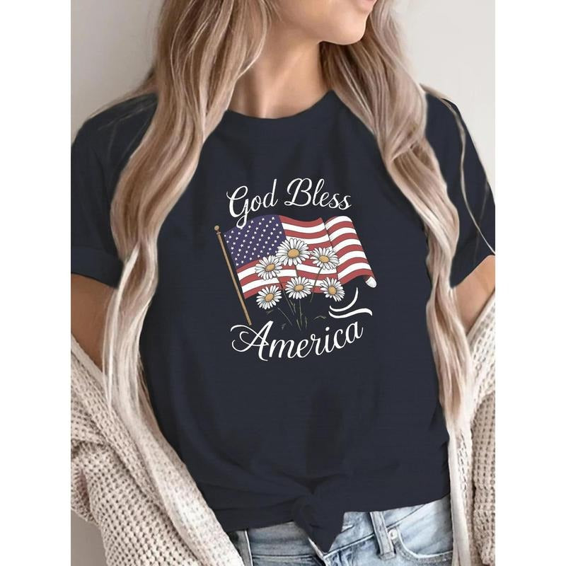 God Bless America Women's Patriotic T-Shirt