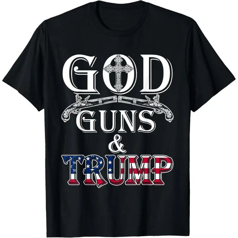 God Guns And Trump Shirt 2nd Amendment T Shirt Trump 45 T-Shirt made in usa Hoodie Sweatshirt | PrintMintTees.com