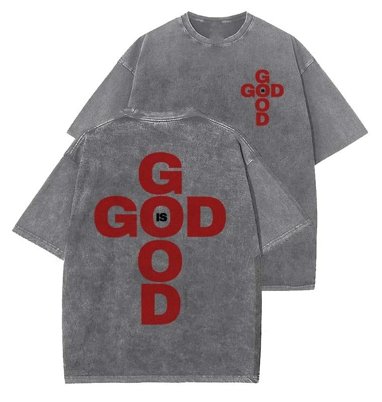 God Is Good Washed Christian T Shirts Vintage 90s Top Womenswear Cotton Mineral Color Shirt Hoodie Sweatshirt