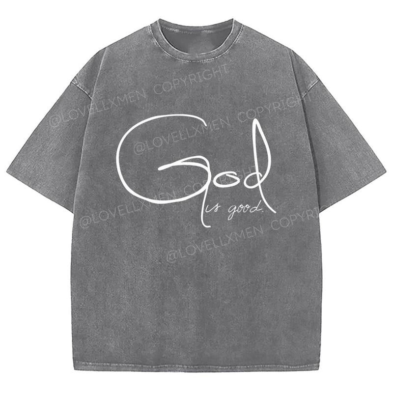 God Is Good Unixes Washed T-Shirt, Christian t shirts, Christian Jesus  t shirts, Vintage 90s Graphic Tee Gift Cotton Top...