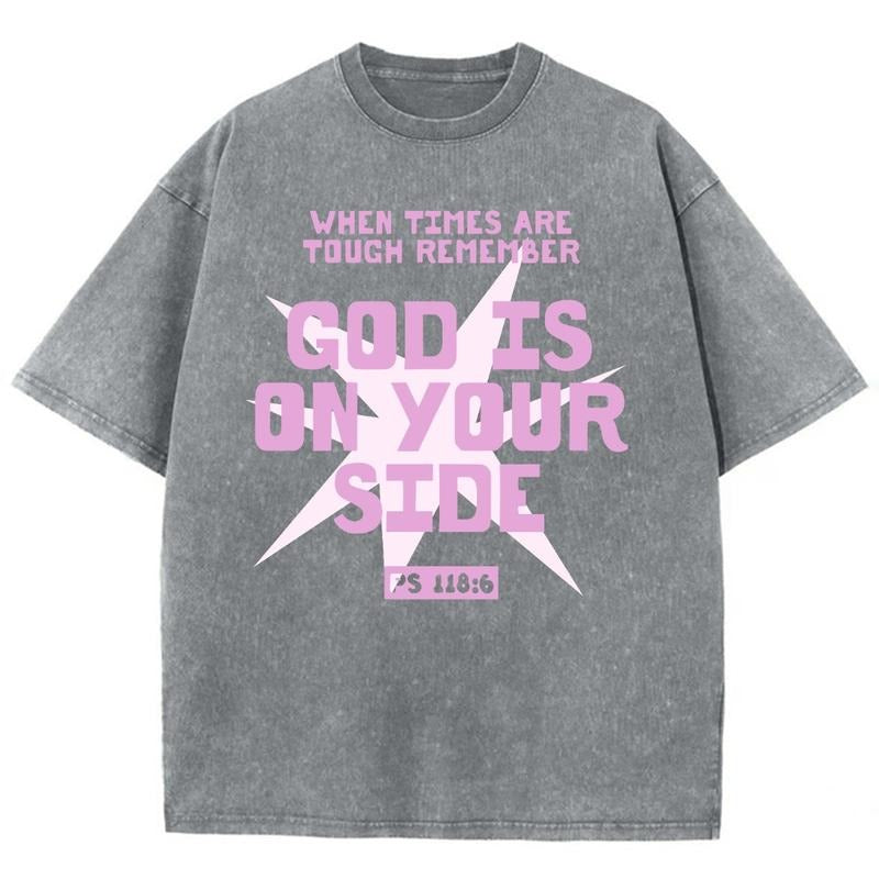God Is Your Side Washed Christian Christian Jesus Vintage 90s Cotton Top Mineral Color T-Shirts, Hoodie, Sweatshirt