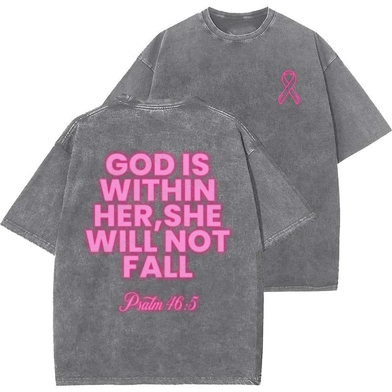 God Is With In Her Unisex Washed T-Shirt, Christian t shirts, Vintage 90s Graphic Tee, Gift Top Womenswear Cotton Hoodie...