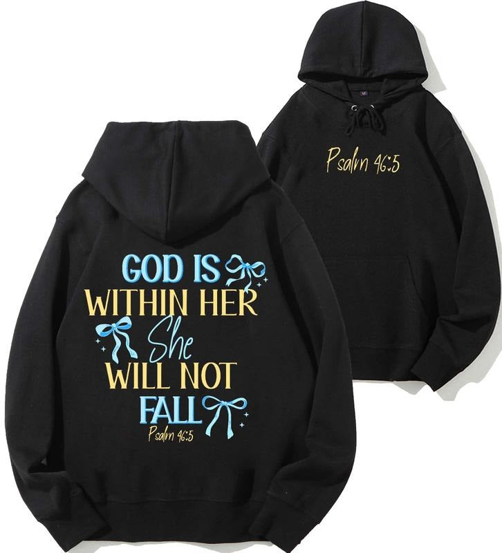 God Is Within Her Unisex Drawstring Hoodie, Christian t shirts, Vintage 90s Graphic Tee, Gift Top Womenswear Cotton...