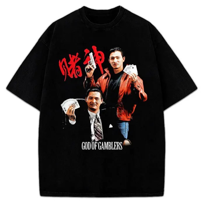 God Of Gamblers Chow Yun-fat Andy Lau Hong Kong Vintage Style 90's T-Shirt Cotton Menswear Hoodie Sweatshirt