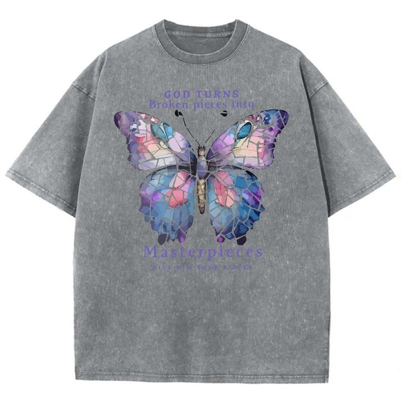 God Turns Broken Pieces Into Masterpieces Unisex T-Shirt, Christian Jesus  t shirts, Vintage 90s Graphic Tee Gift Cotton...