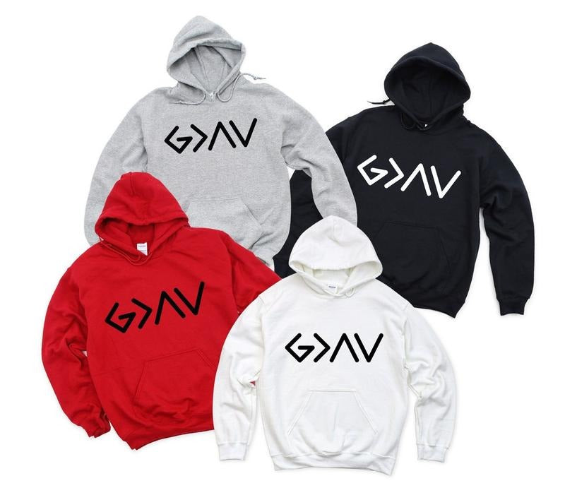 God is Greater Than the Highs and Lows Sweatshirt, Christian Hoodie,Jesus Shirt, Christian Hoodie Cotton Menswear...