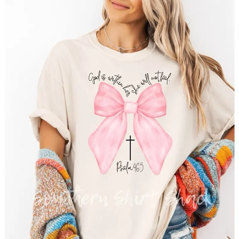 God is within her t shirt | Bible verse t shirt | Psalm t shirt | Ivory comfort colors t shirt Hoodie Sweatshirt