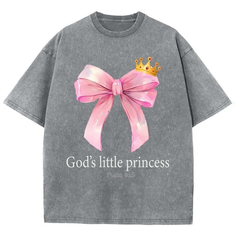 God's Little Princess Unisex Washed T-Shirt, Christian t shirts, Vintage 90s Graphic Tee Gift Cotton Top Womenswear,...